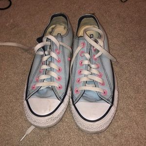 Custom light blue converse low tops size 7